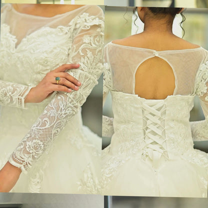 GownLink Royal White Bridal Princess Gown for Christian Catholic Brides Wedding Gown GLVLQD10B