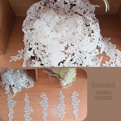 GownLink White Patches for wedding Gown -KD03 Patch