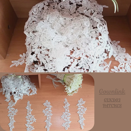 GownLink White Patches for wedding Gown -KD03 Patch