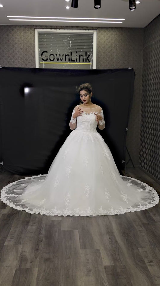 White Train gown 