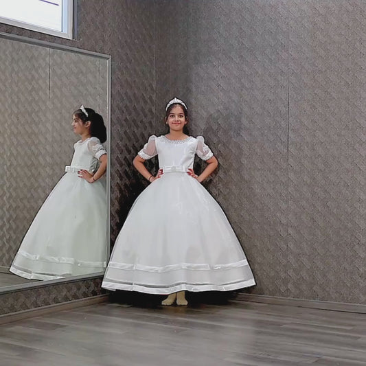 Princess style white First Communion dress in Shillong