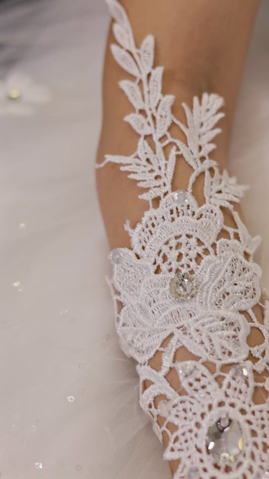 GownLink's Heavenly Grace Classy Bridal Gloves for Christian & Catholic Wedding G115