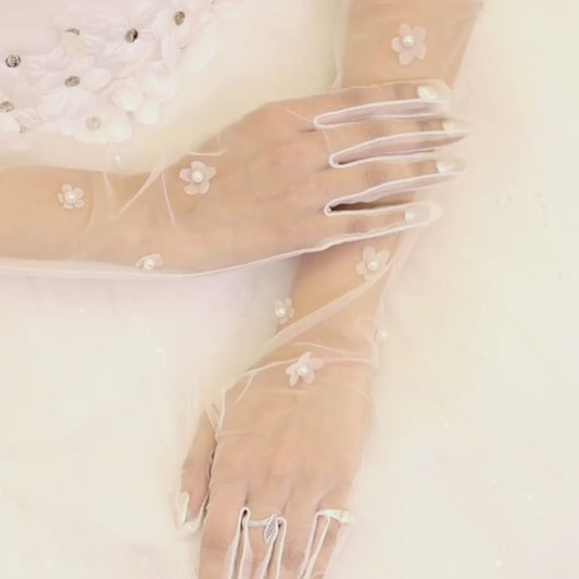 GownLink's Radiant Bridal Gloves for Christian & Catholic Wedding G100