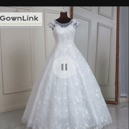 GownLink Elegant White Wedding Dresses A Line for the Modern Bride GLGF077