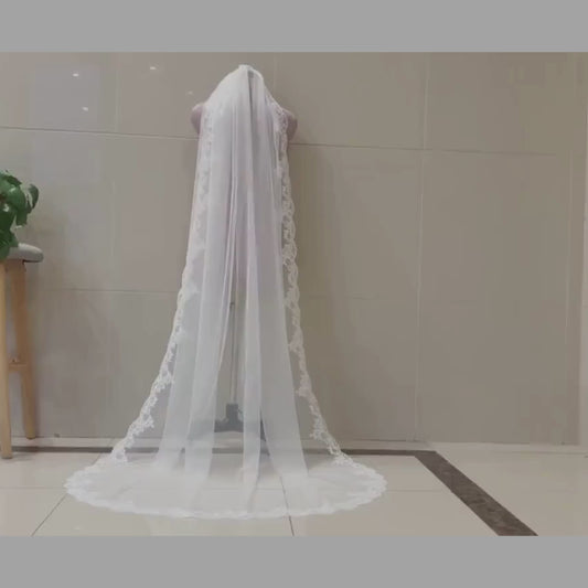GownLink Bridal 3mtr Long  Veil for Christian and Catholic Wedding  GLV-10