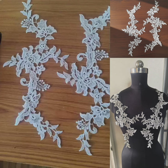 White, Wave Pattern, Scallop border for wedding gown in Maharashtra 