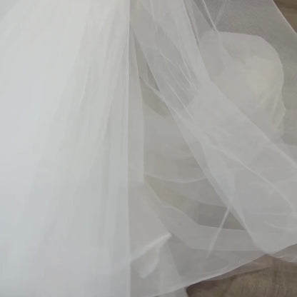 GownLink,s White Christian & Catholic Wedding Bridal Train Gown with Lace Appliques GL36CT