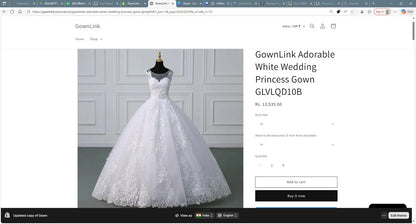 GownLink Royal White Bridal Princess Gown for Christian Catholic Brides Wedding Gown GLVLQD10B