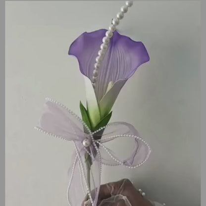 GownLink White and green color Bridesmaid Bouquet Set of Two