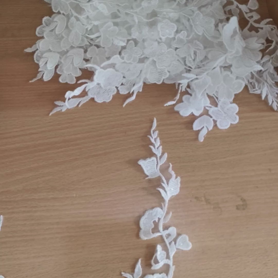 white patch for church wedding Gown