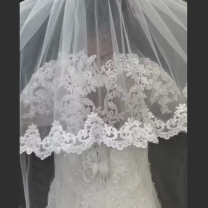 GownLink Wedding Cathedral Short Veil for Christian & Catholic Wedding GLV1800s