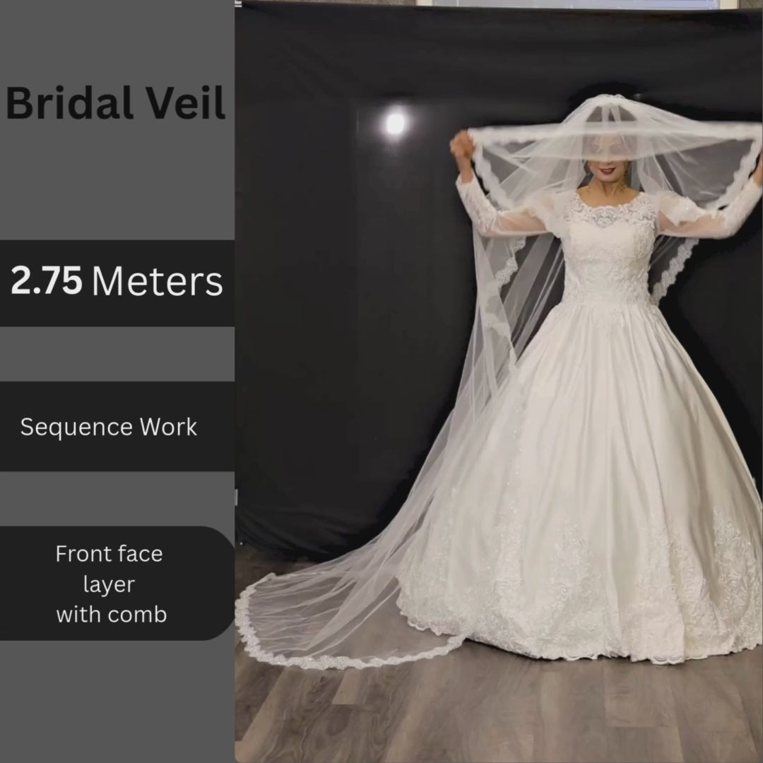 Catholic wedding veil for modest bride in New Delhi