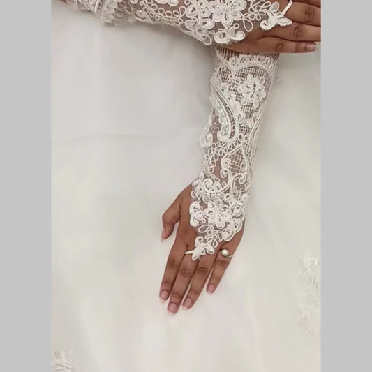 GownLink Classy Bridal Gloves for Christian & Catholic Wedding G-FSM