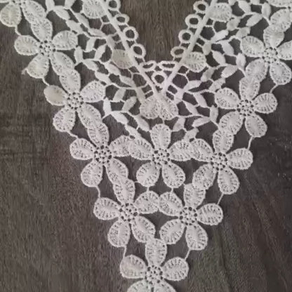 GownLink-V-Nick with flower Patch Neckline Top for wedding dress