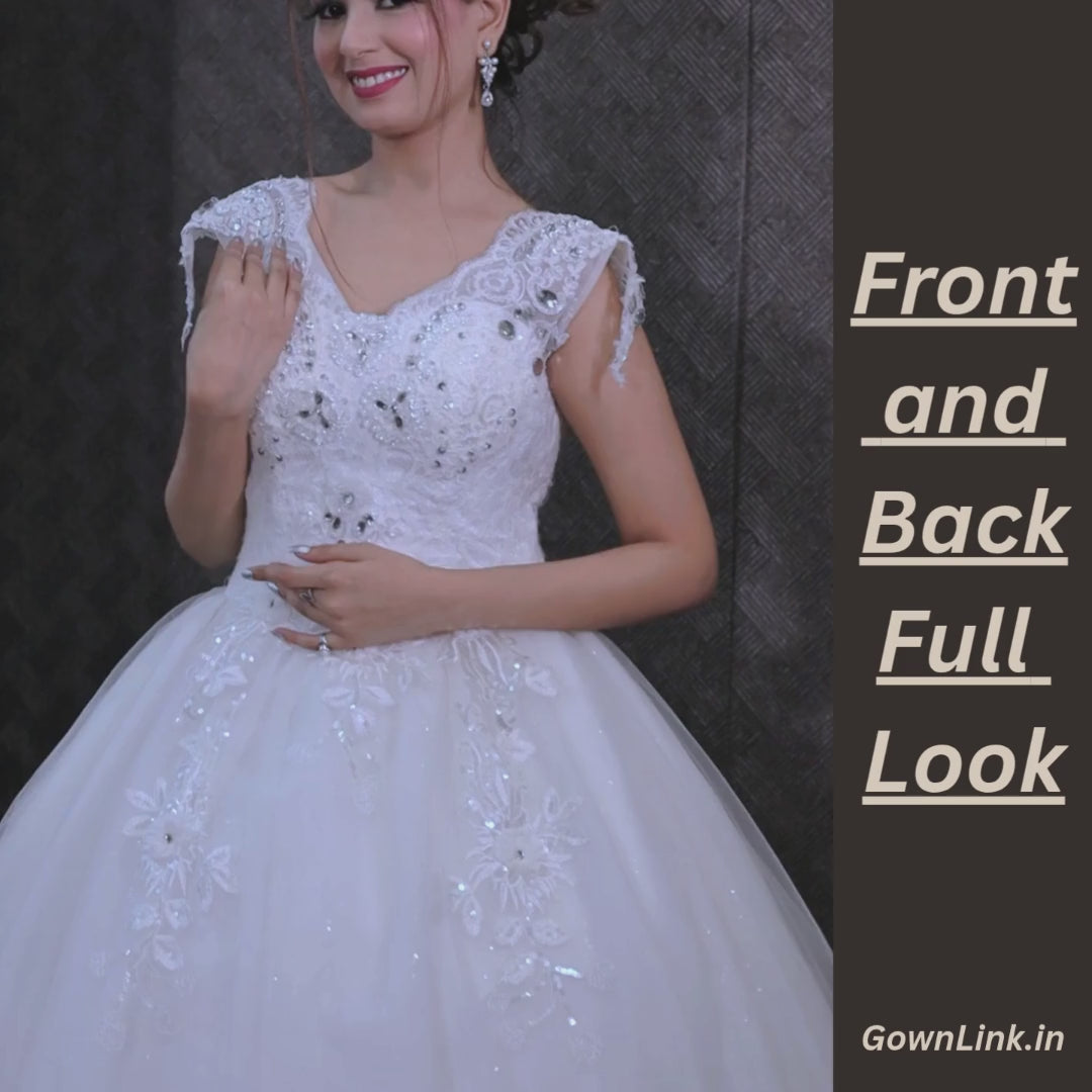 Modest white Catholic bridal gown for church in Guwahati