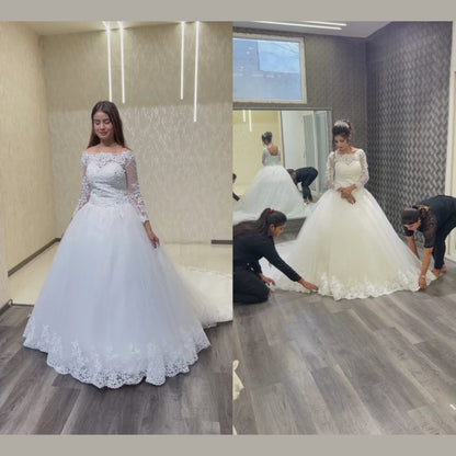 GownLink Christian and Catholic Bridal White Wedding Dress GLHSD189T