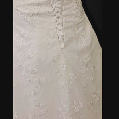 GownLink Princess White Bridal Dress for Church Wedding Elegant A-Line Gown GLGF077