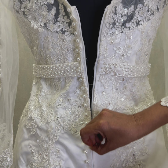 White bridal wedding dress A Line