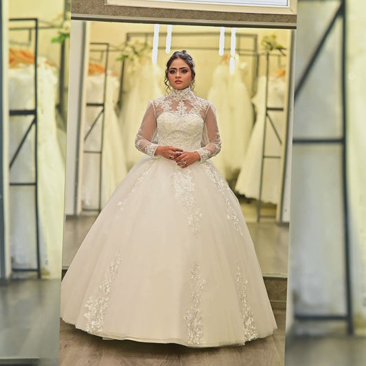 GownLink White Christian Wedding Princess Gown GLHL2311