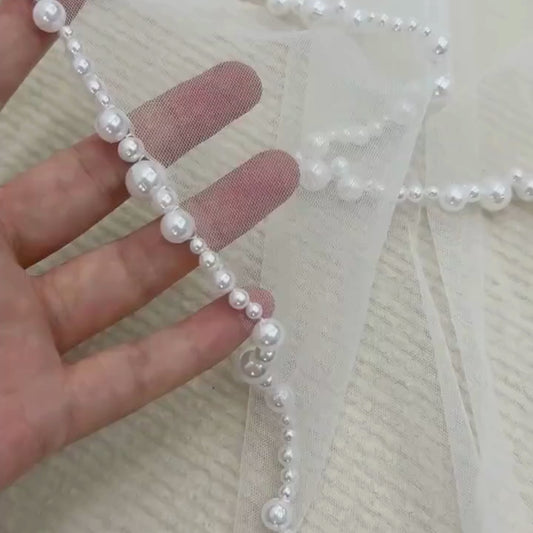 Gownlink Cathedral Bridal & Holy Communion Short Veil Code- GLVPearl-1