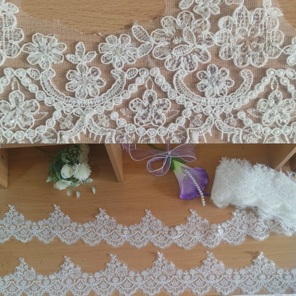 GownLink White Lace Graceful Lace Border Wedding Gown-GLVHL02 Lace