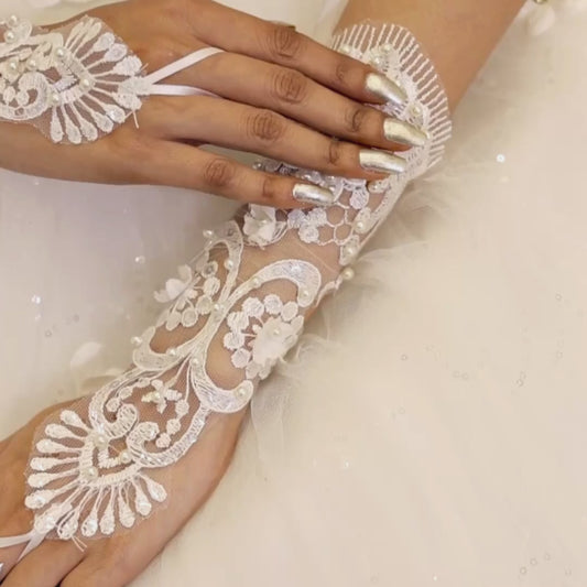 White Christian bridal hand accessories in Mumbai