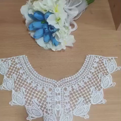 GownLink- white elegant patch Neckline Top for wedding dress