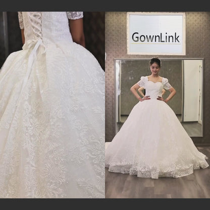 White sparkly Roman Catholic wedding gown in Mumbai