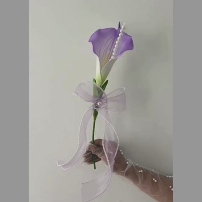 GownLink White and green color Bridesmaid Bouquet Set of Two