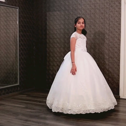 GownLink First Holy Communion White Dress HLCKID