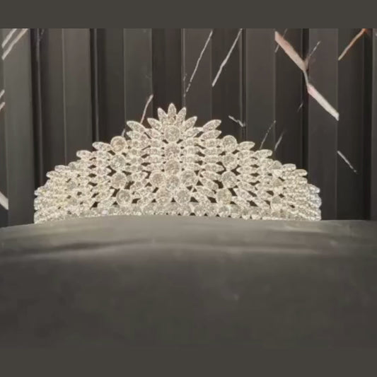 GownLink Silver Crystal Tiara Crown Headband Princess Elegant Crown C-47