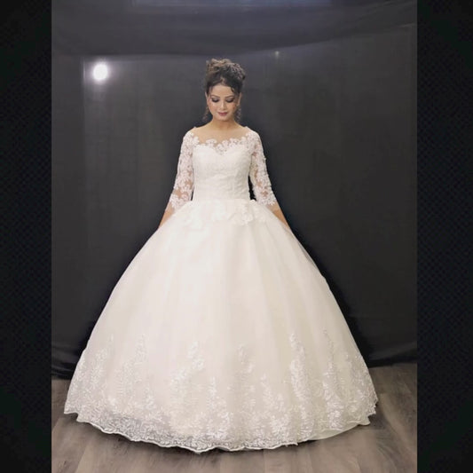 GownLink Christian Wedding Gowns Catholic gowns White wedding Frock GLD30B India