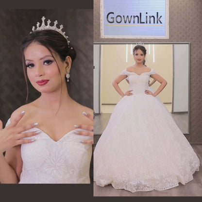 White glitter wedding gown for Catholic bride in Odisha

