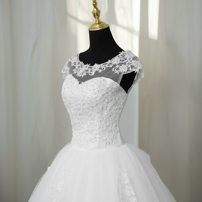 Church setting view of White Ball Gown — GownLink GLGF042B