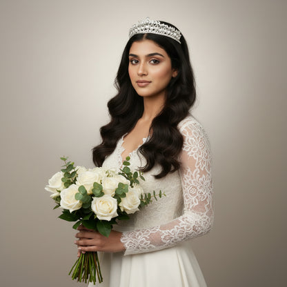 GownLink Bridal Crown With a touch of Blue Stones GLAC0111