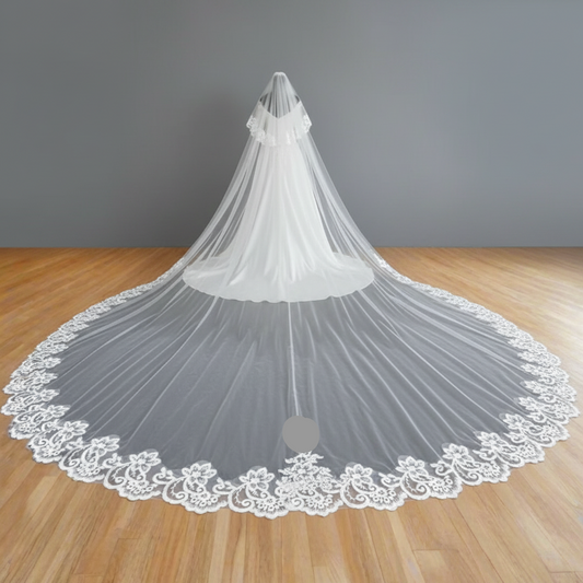 GownLink Bridal Short 1.5mtr Veil With Comb for Christian & Catholic Wedding GLV09S