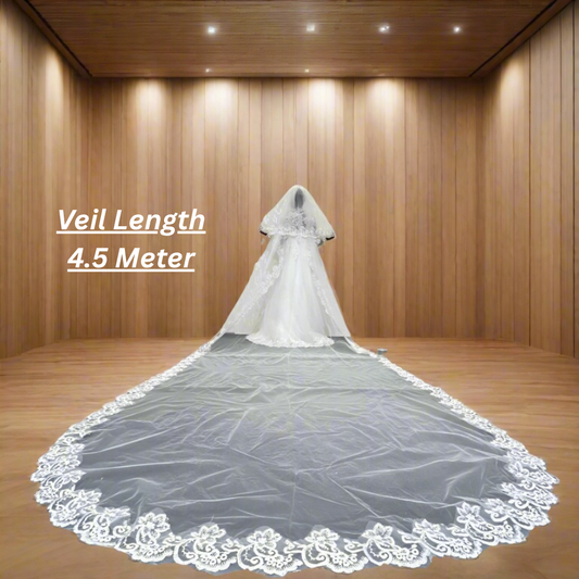 GownLink Bridal Short 1.5mtr Veil With Comb for Christian & Catholic Wedding GLV09S