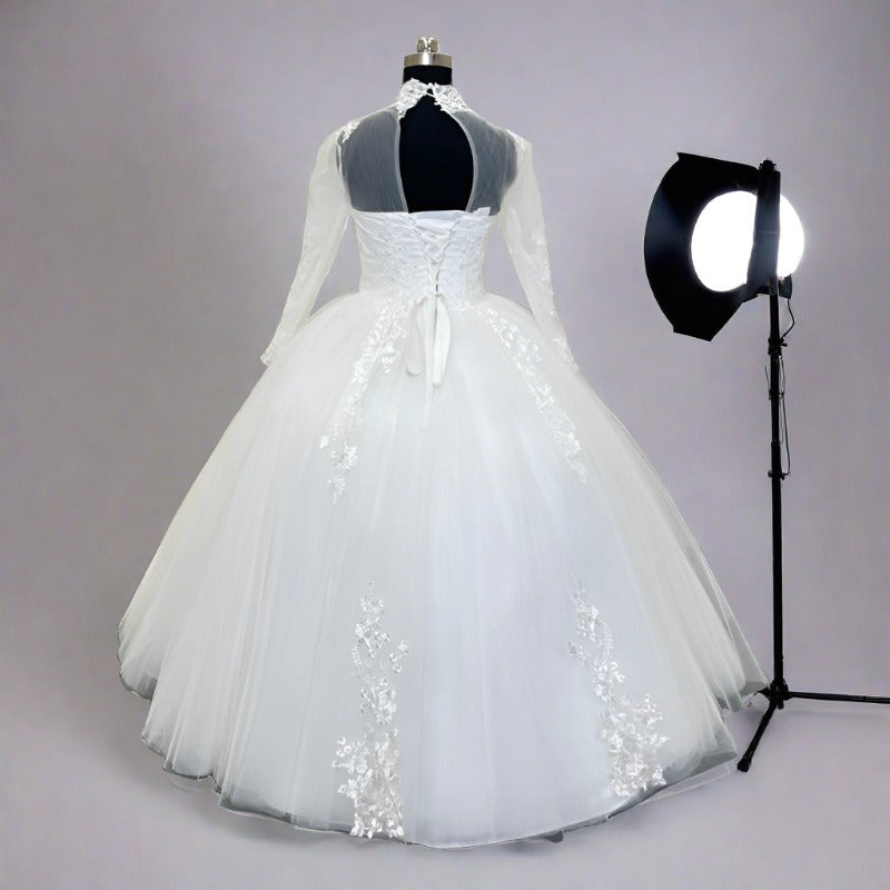 GownLink White Christian Wedding Princess Gown GLHL2311